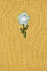 Princess Highway - Lemon Embroidered Daisy Sock - lemon