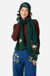 Princess Highway - Duck Embroidered Beanie - green