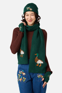 Princess Highway - Duck Embroidered Beanie - green