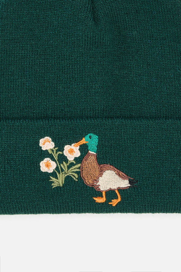 Princess Highway - Duck Embroidered Beanie - green
