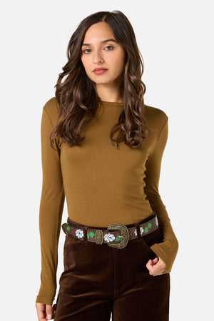 Princess Highway - Beautiful Tooled Belt - chocolate