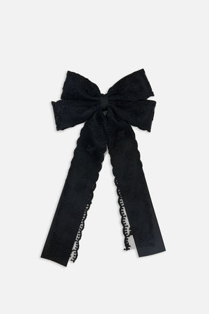 Princess Highway - Lace Bow Barrette Hair Clip - black