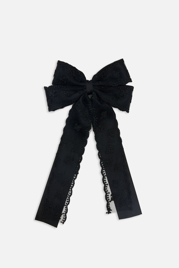 Princess Highway - Lace Bow Barrette Hair Clip - black