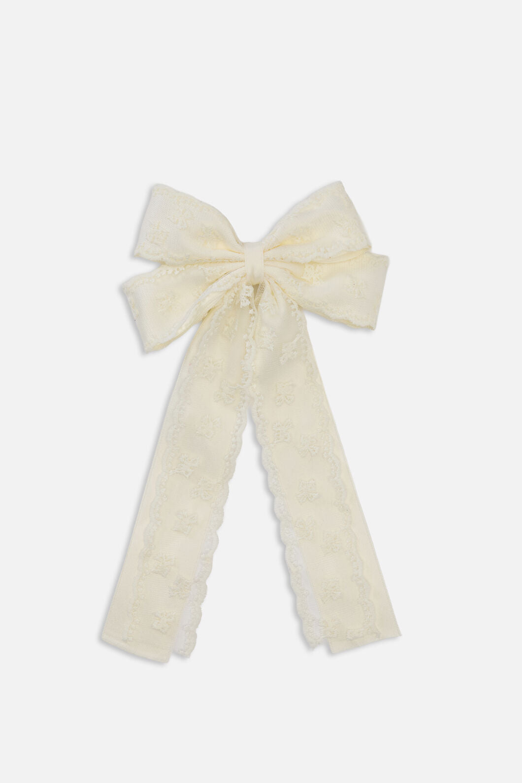 Princess Highway - Lace Bow Barrette Hair Clip - cream