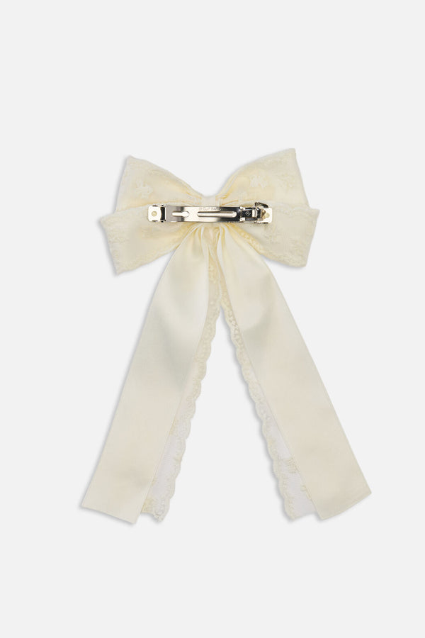 Princess Highway - Lace Bow Barrette Hair Clip - cream
