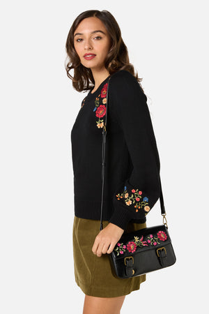 Princess Highway - Joelle Embroidered Satchel - black