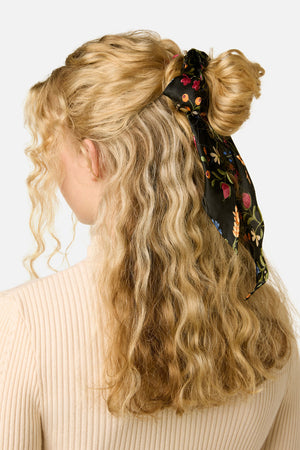 Princess Highway - Joelle Floral Scarf Scrunchie - black