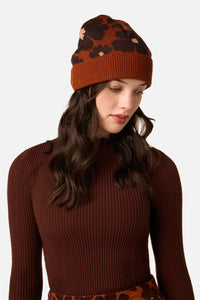 Princess Highway - Donna Flower Knit Beanie - rust