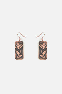 Princess Highway - Daisy Rectangle Earrings - copper