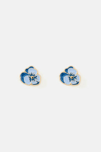 Princess Highway - Iris Pansy Stud Earrings - blue