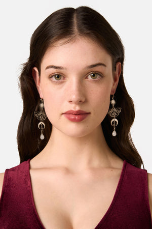 Princess Highway - Midnight Garden Moth Earrings - silver