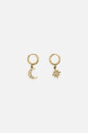 Princess Highway - Moon Star Hoop Earrings - gold