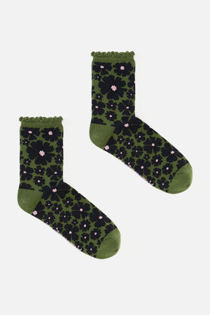 Princess Highway - Olive Donna Flower Sock - olive