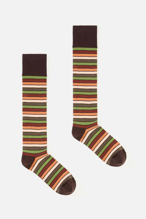 Princess Highway - Long Stripe Sock - chocolate