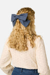 Princess Highway - Denim Bow Barrette Hair Clip - indigo