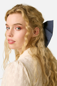 Princess Highway - Denim Bow Barrette Hair Clip - indigo