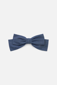 Princess Highway - Denim Bow Barrette Hair Clip - indigo