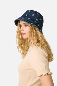 Princess Highway - Daisy Embroidered Denim Hat - indigo