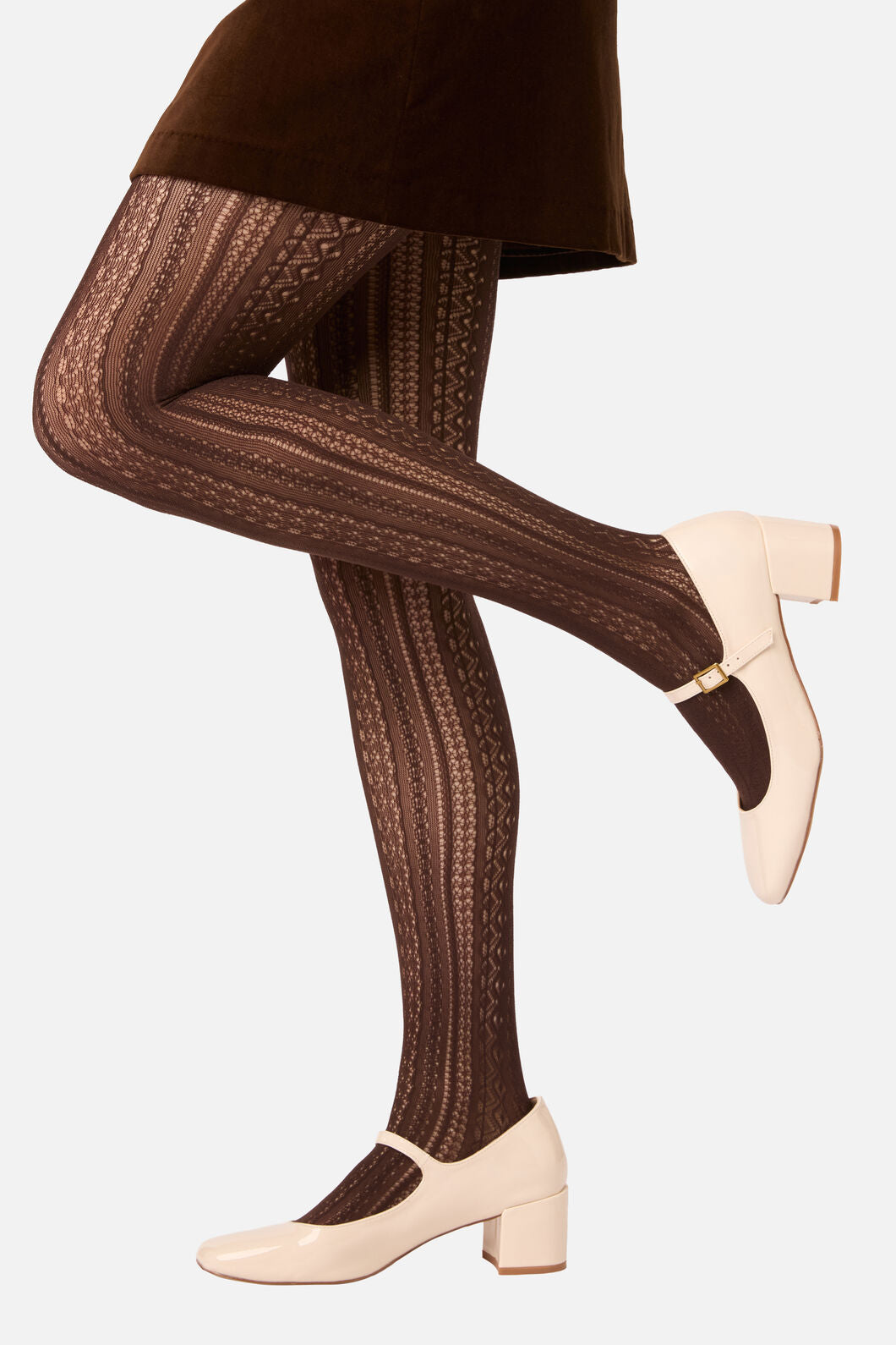 Princess Highway - Chocolate Lacey Tights - chocolate
