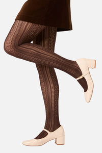 Princess Highway - Chocolate Lacey Tights - chocolate