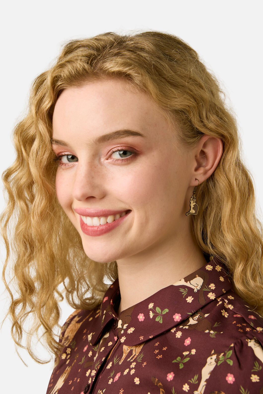 Princess Highway - Cute Cats Earrings - natural