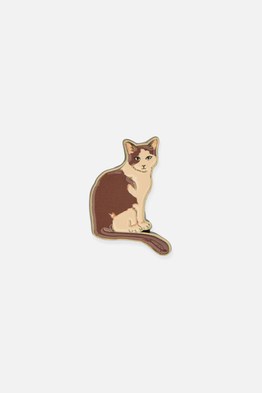 Princess Highway - Two Colour Cat Pin - chocolate