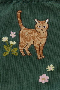 Princess Highway - Green Cute Cat Sock - green
