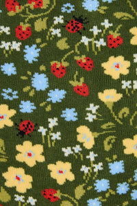 Princess Highway - Ladybug Garden Sock - forest-green