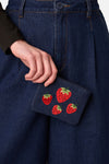 Princess Highway - Strawberry Embroidered Coin Purse - blue