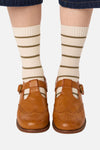 Princess Highway - Cream Striped Rib Sock - cream