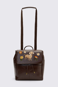 Princess Highway - Sweet Dog Embroidered Backpack - chocolate