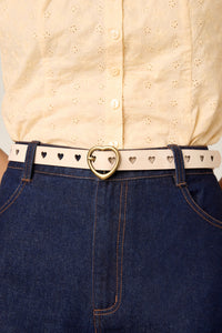 Princess Highway - Cream Heart To Heart Belt - cream