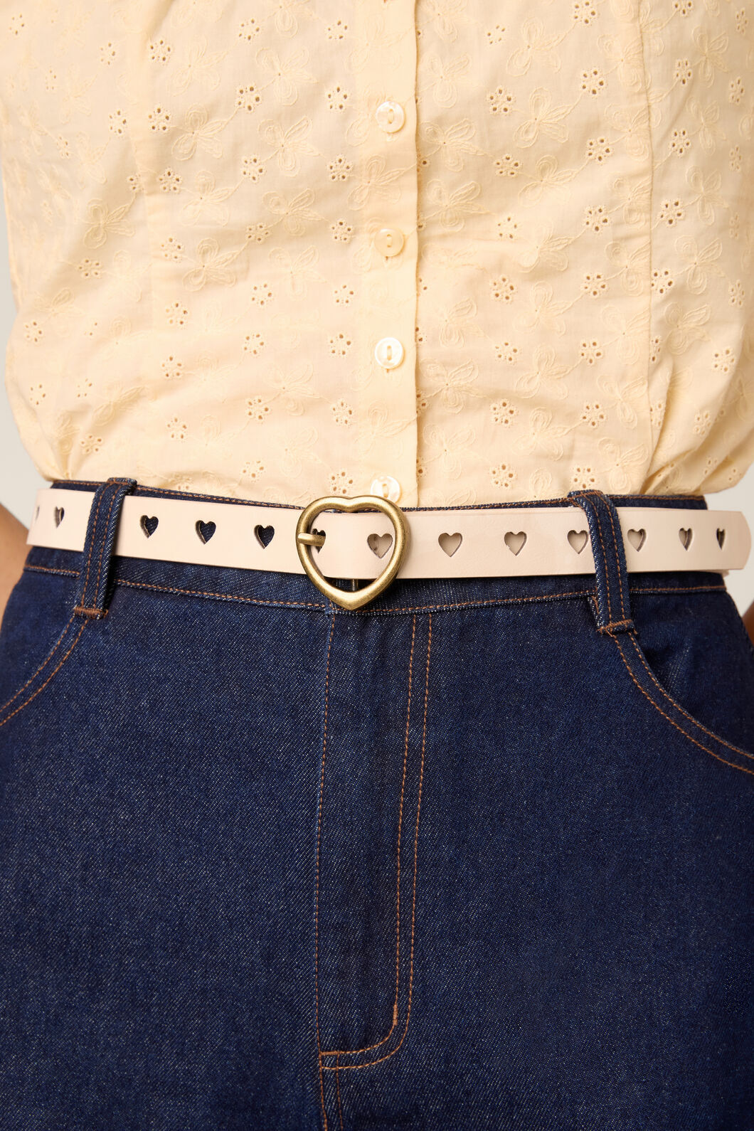 Princess Highway - Cream Heart To Heart Belt - cream