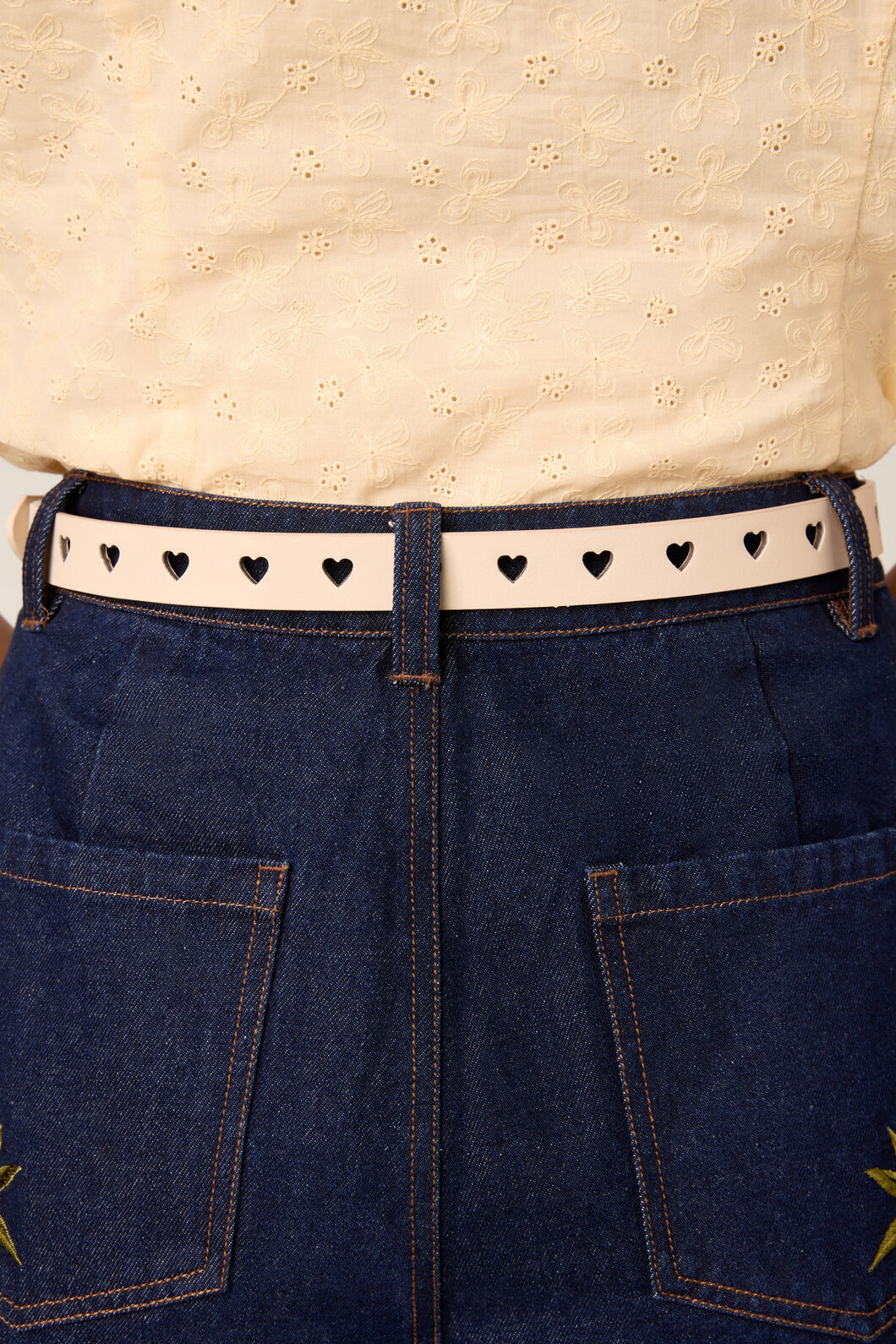 Princess Highway - Cream Heart To Heart Belt - cream