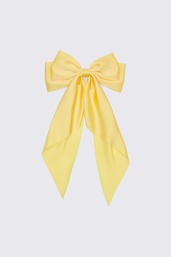 Princess Highway - Satin Bow Barrette Hair Clip - yellow