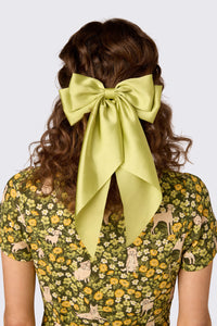 Princess Highway - Satin Bow Barrette Hair Clip - green
