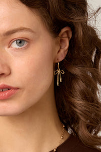 Princess Highway - Gold Bow Sleeper Earrings - gold