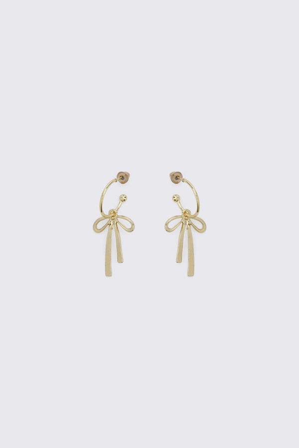 Princess Highway - Gold Bow Sleeper Earrings - gold