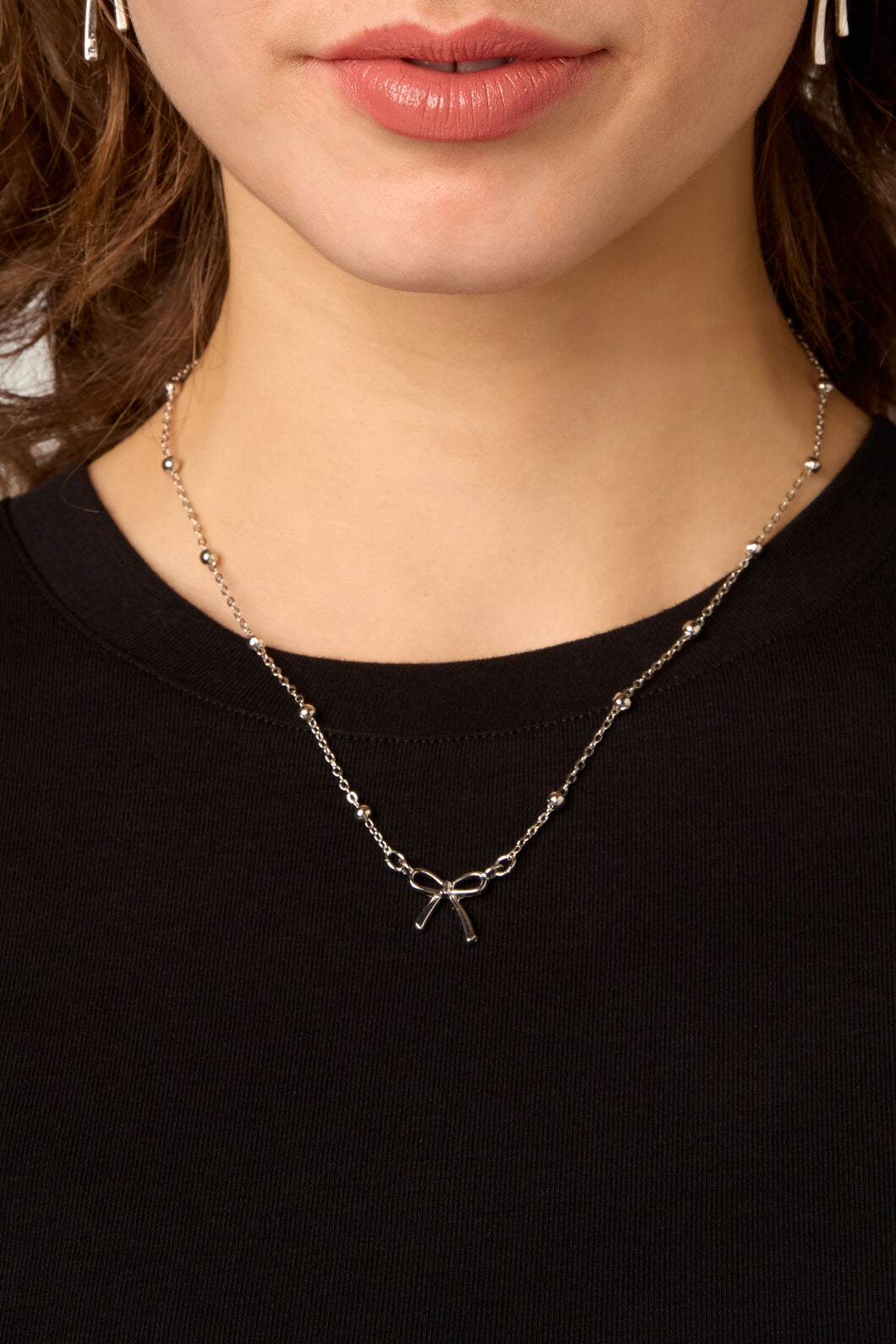 Princess Highway - Silver Bow Necklace - silver