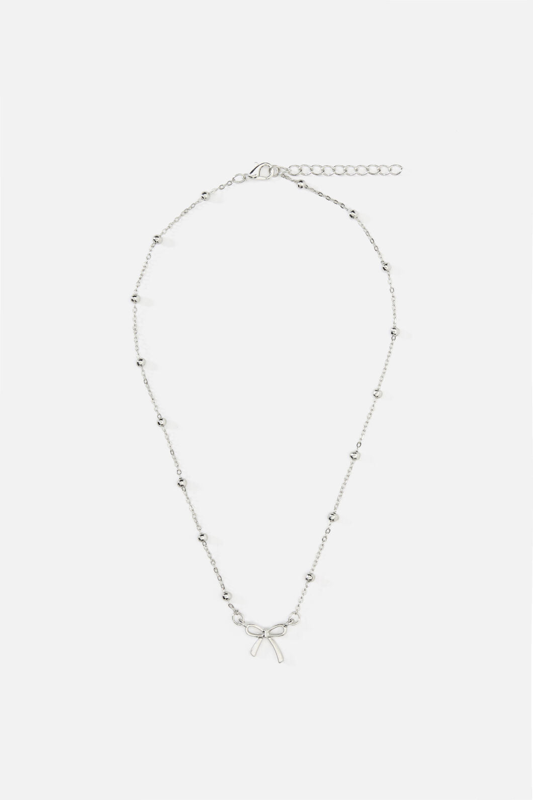 Princess Highway - Silver Bow Necklace - silver