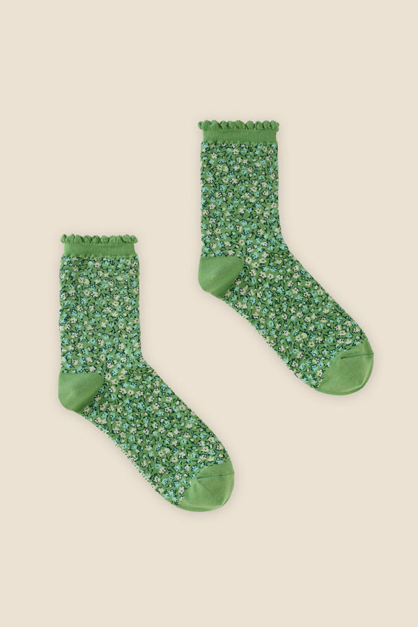 Princess Highway - Green Ditsy Fleur Sock - green