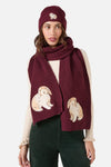 Princess Highway - Coco Rabbit Embroidered Beanie - burgundy