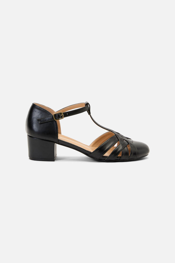 Princess Highway - Black Vintage Strap Heel - black