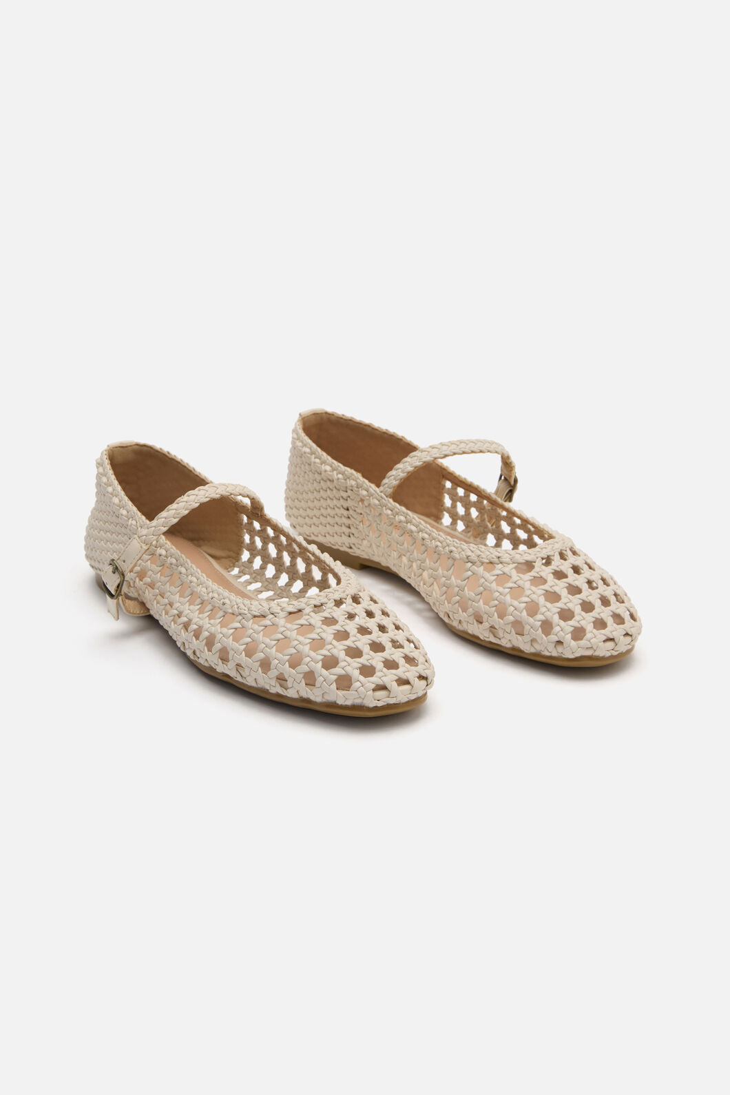 Princess Highway - Cream Weave Flat Shoe - cream