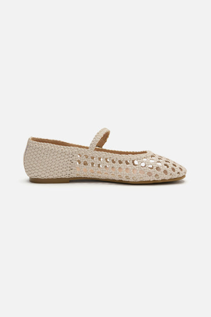 Princess Highway - Cream Weave Flat Shoe - cream
