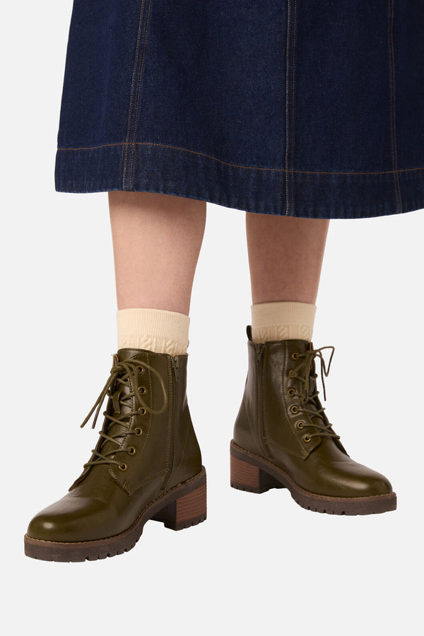 Princess Highway - Olive Lace Up Boot - olive