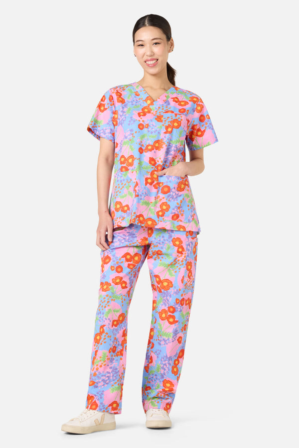 Princess Highway - Poppy Dotty Scrub Set - multi