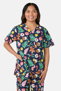 Princess Highway - Santa's Sweet Treats Scrub Set - blue