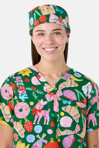 Princess Highway - Merry & Bright Scrub Hat - green