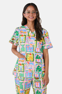 Princess Highway - Holiday Pups Scrub Set - pink